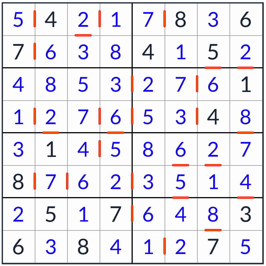 Consecutive Sudoku 8x8 solution