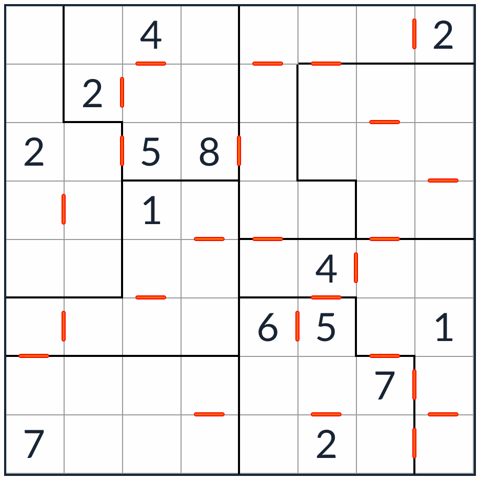 Irregular Consecutive Sudoku 8x8