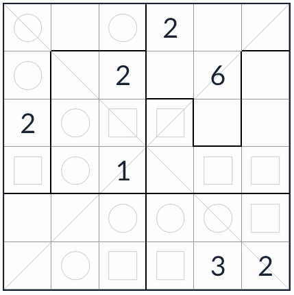 Irregular Diagonal Even-Odd Sudoku 6x6