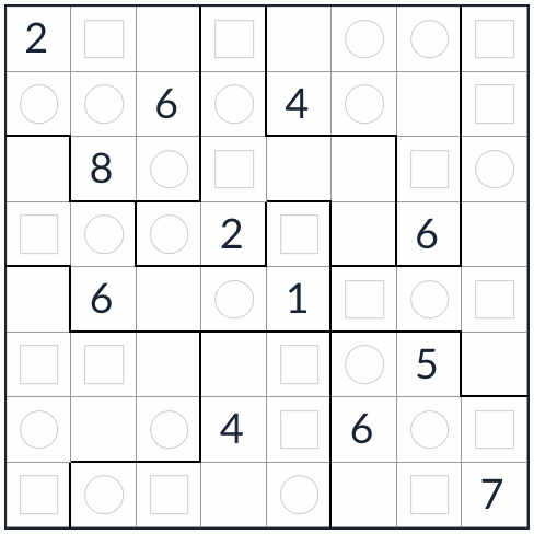 Anti-Knight Irregular Even-Odd Sudoku 8x8