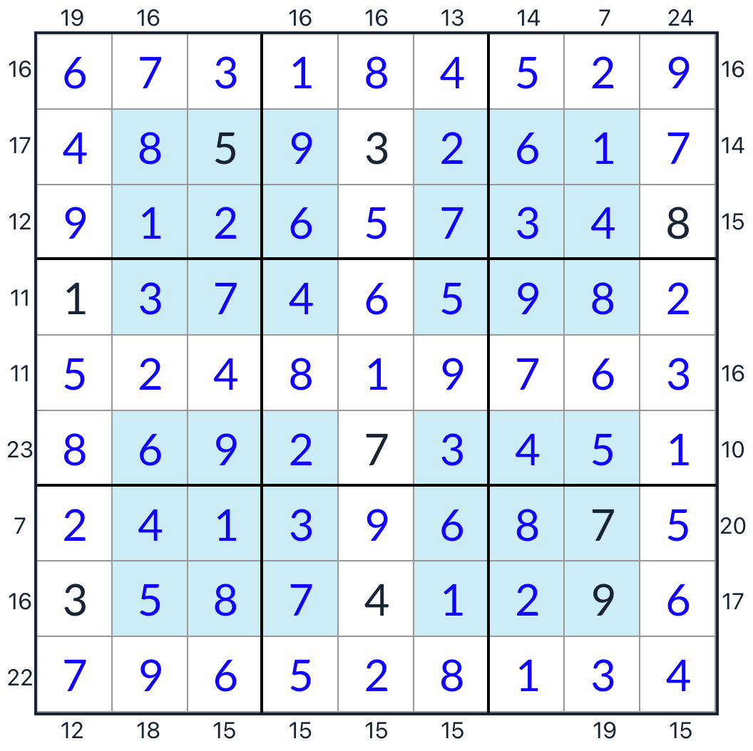 Hyper Frame Sudoku solution