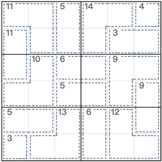 Killer sudoku 6x6