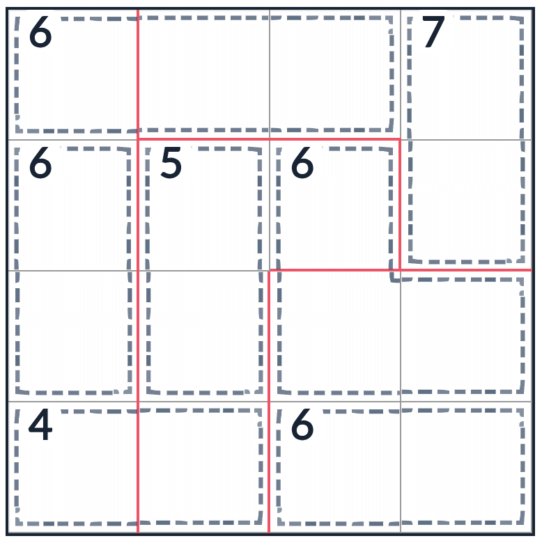Irregular Killer Sudoku 4x4