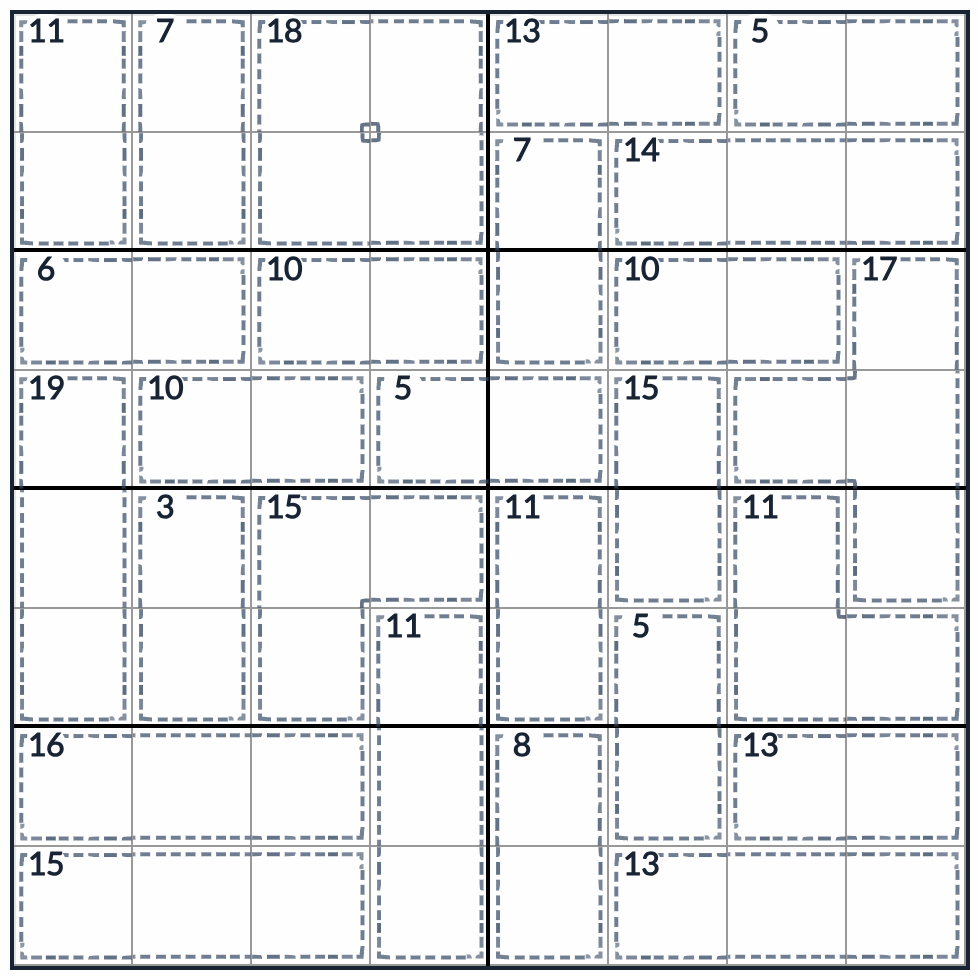 Anti-Knight Killer Sudoku 8x8