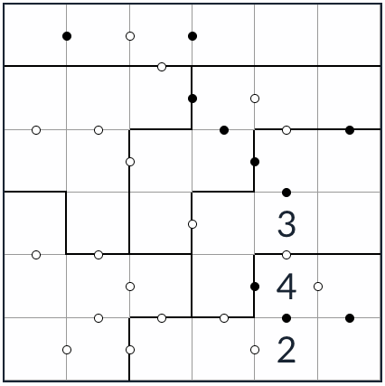 Irregular Kropki Sudoku 6x6
