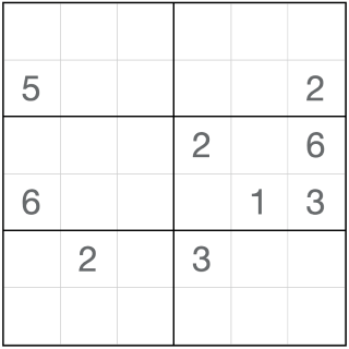 Non Consecutive Sudoku 6x6