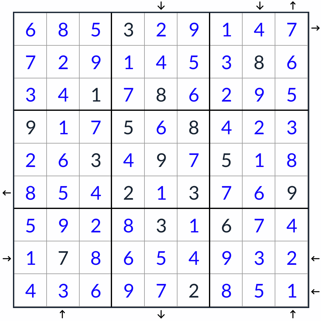 Anti-Knight Rossini Sudoku  solution