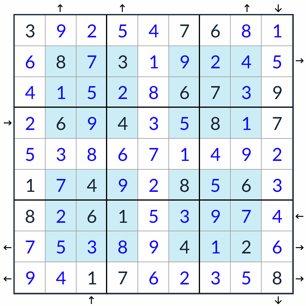Anti-king Hyper Rossini Sudoku solution