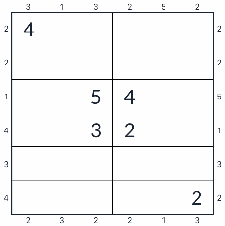 Anti-King Skyscraper Sudoku 6x6