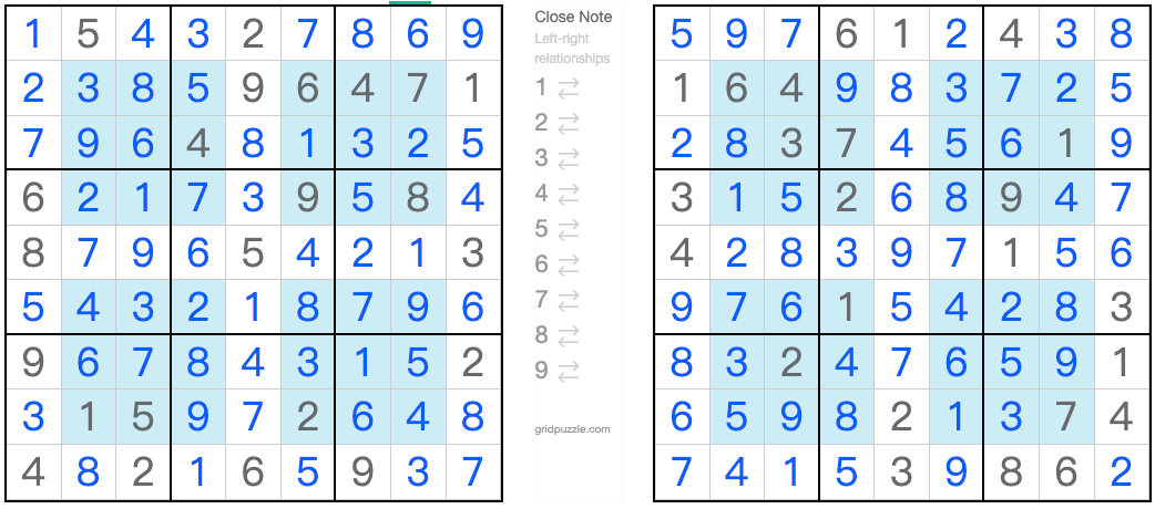 Twin Corresponding Anti-king Hyper Sudoku solution