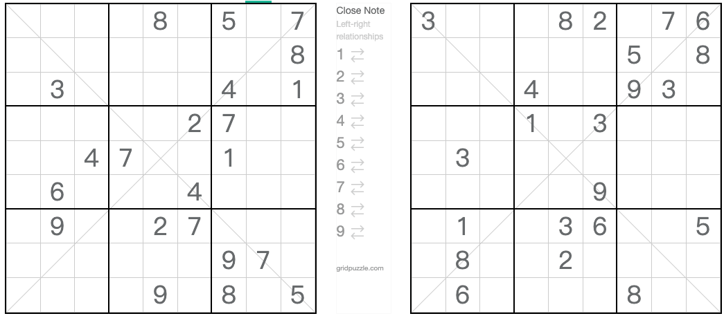 Twin Corresponding Diagonal Anti-king Sudoku question