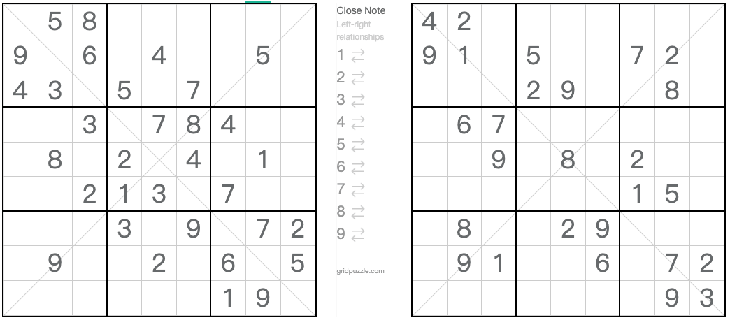 Twin Corresponding Diagonal Anti-knight Sudoku